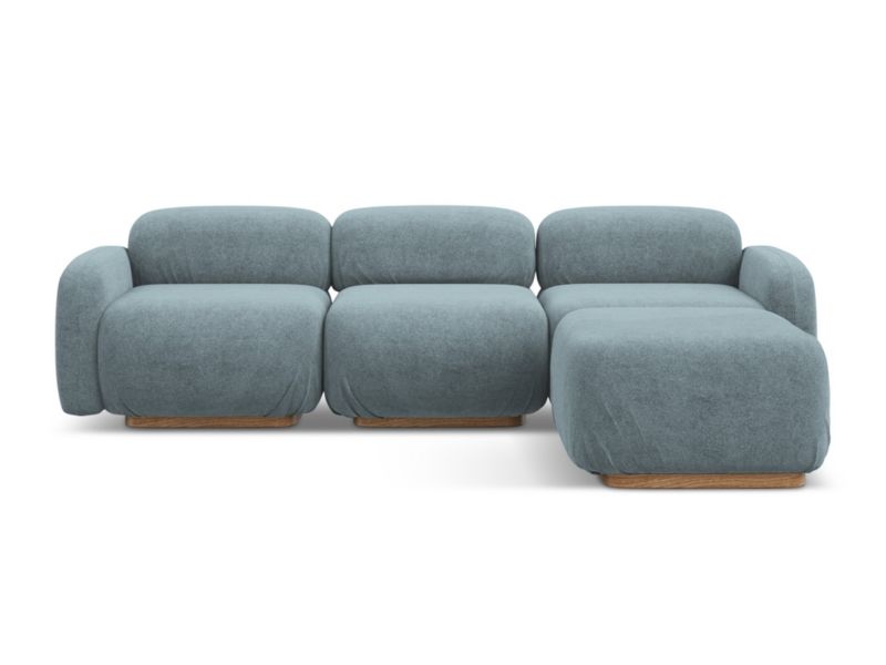 Narożnik uniwersalny Makamii Ailani z tkaniną boucle 270x190 cm jeans 1 szt.