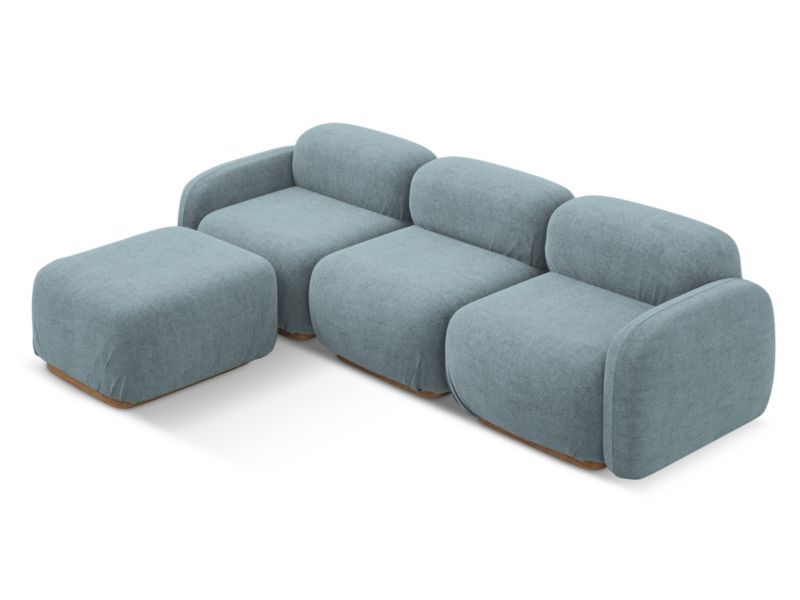 Narożnik uniwersalny Makamii Ailani z tkaniną boucle 270x190 cm jeans 1 szt.