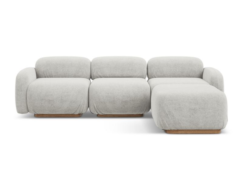 Narożnik uniwersalny Makamii Ailani z tkaniną boucle 270x190 cm srebrny 1 szt.