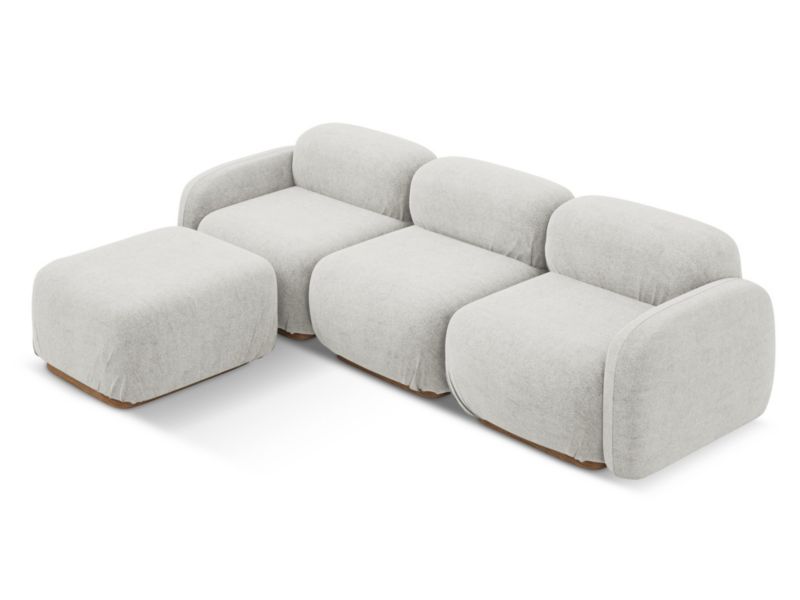 Narożnik uniwersalny Makamii Ailani z tkaniną boucle 270x190 cm srebrny 1 szt.