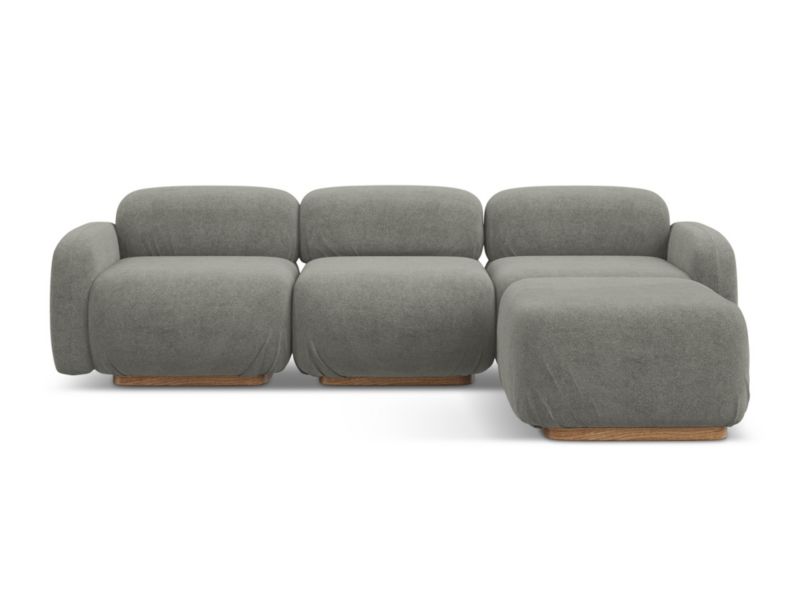 Narożnik uniwersalny Makamii Ailani z tkaniną boucle 270x190 cm szary beż 1 szt.
