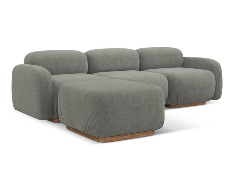 Narożnik uniwersalny Makamii Ailani z tkaniną boucle 270x190 cm szary beż 1 szt.