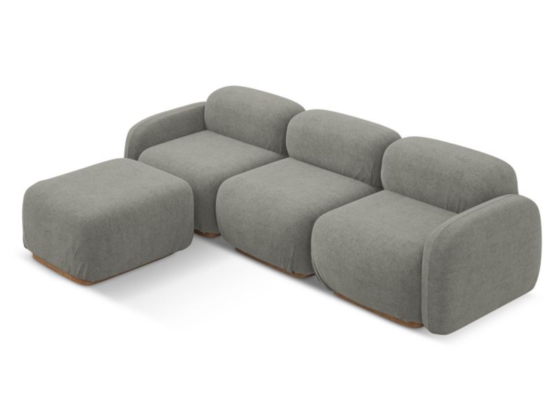 Narożnik uniwersalny Makamii Ailani z tkaniną boucle 270x190 cm szary beż 1 szt.