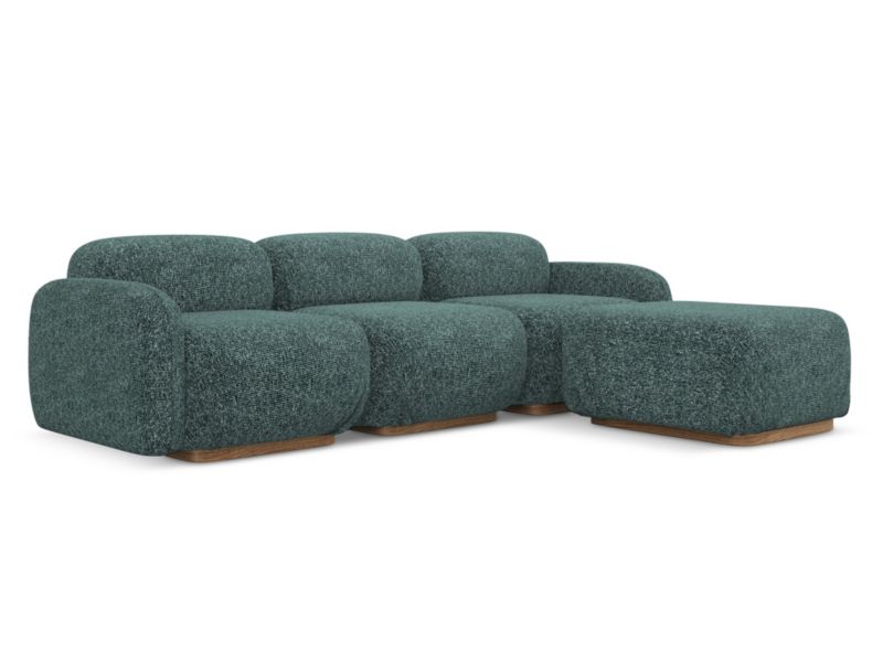Narożnik uniwersalny Makamii Ailani z tkaniny strukturalnej 270x190 cm jeans 1 szt.
