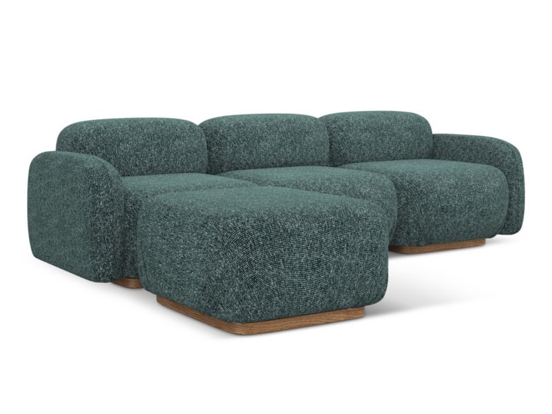 Narożnik uniwersalny Makamii Ailani z tkaniny strukturalnej 270x190 cm jeans 1 szt.