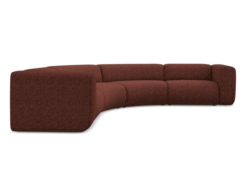 Narożnik uniwersalny Makamii Ekahi z tkaniny strukturalnej 318x318 cm burgundowy 1 szt.