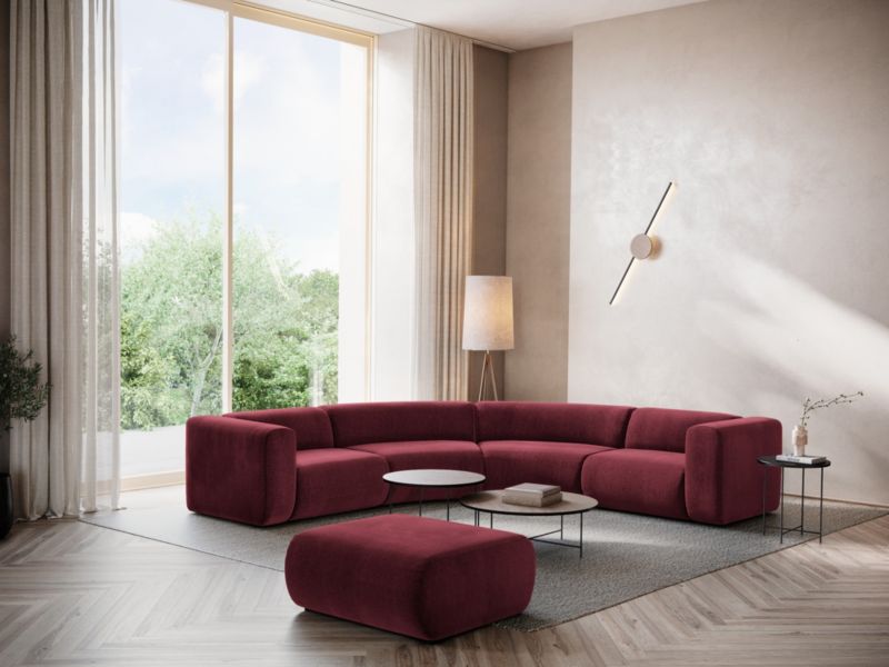 Narożnik uniwersalny Makamii Ekahi z tkaniny szenilowej 318x318 cm bordo 1 szt.