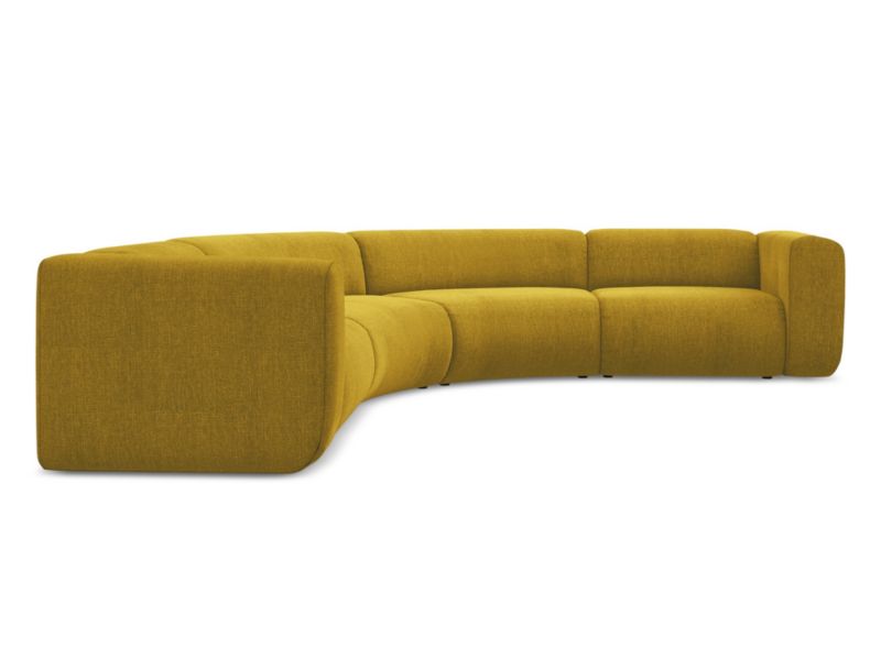 Narożnik uniwersalny Makamii Ekahi z tkaniny szenilowej 318x318 cm musztardowy 1 szt.