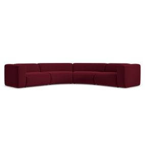 Narożnik uniwersalny Makamii Ekahi z weluru 318x318 cm burgundowy 1 szt.