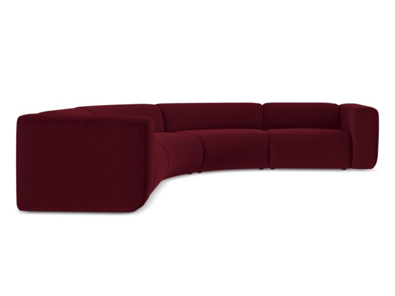 Narożnik uniwersalny Makamii Ekahi z weluru 318x318 cm burgundowy 1 szt.