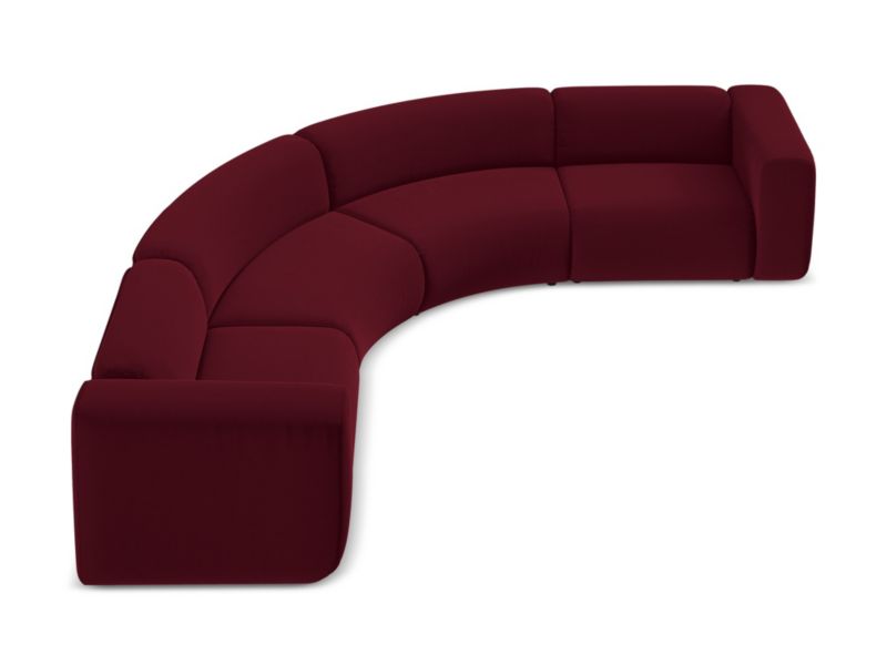 Narożnik uniwersalny Makamii Ekahi z weluru 318x318 cm burgundowy 1 szt.