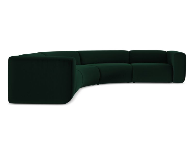 Narożnik uniwersalny Makamii Ekahi z weluru 318x318 cm butelkowa zieleń 1 szt.