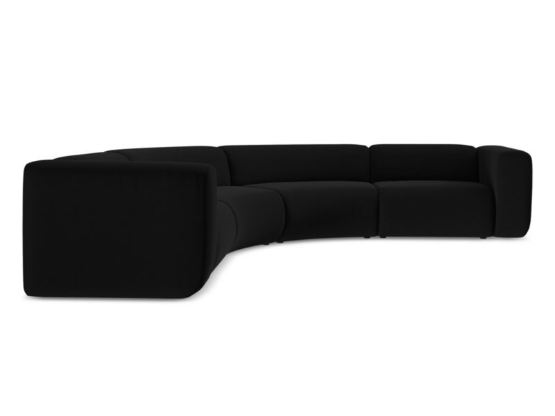 Narożnik uniwersalny Makamii Ekahi z weluru 318x318 cm czarny 1 szt.