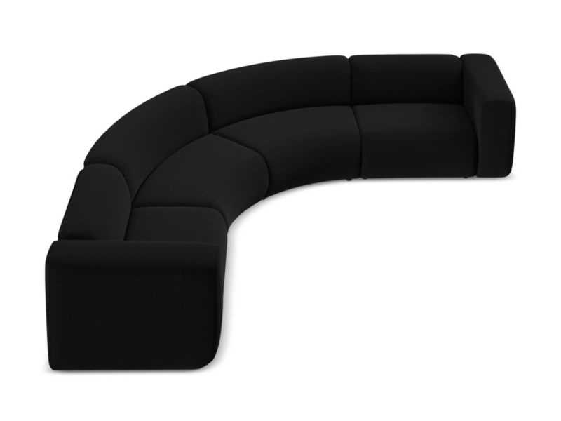 Narożnik uniwersalny Makamii Ekahi z weluru 318x318 cm czarny 1 szt.