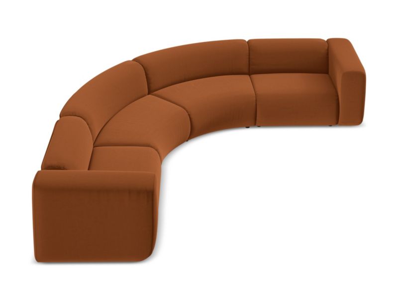 Narożnik uniwersalny Makamii Ekahi z weluru 318x318 cm terakota 1 szt.