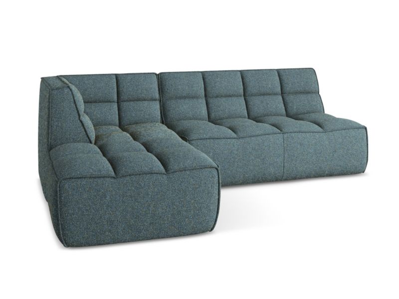 Narożnik uniwersalny Makamii Kalai z tkaniny strukturalnej 258x178 cm jeans 1 szt.