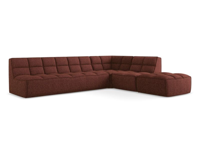 Narożnik uniwersalny Makamii Kalai z tkaniny strukturalnej 308x258 cm burgundowy 1 szt.