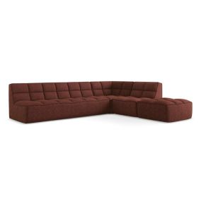 Narożnik uniwersalny Makamii Kalai z tkaniny strukturalnej 308x258 cm burgundowy 1 szt.