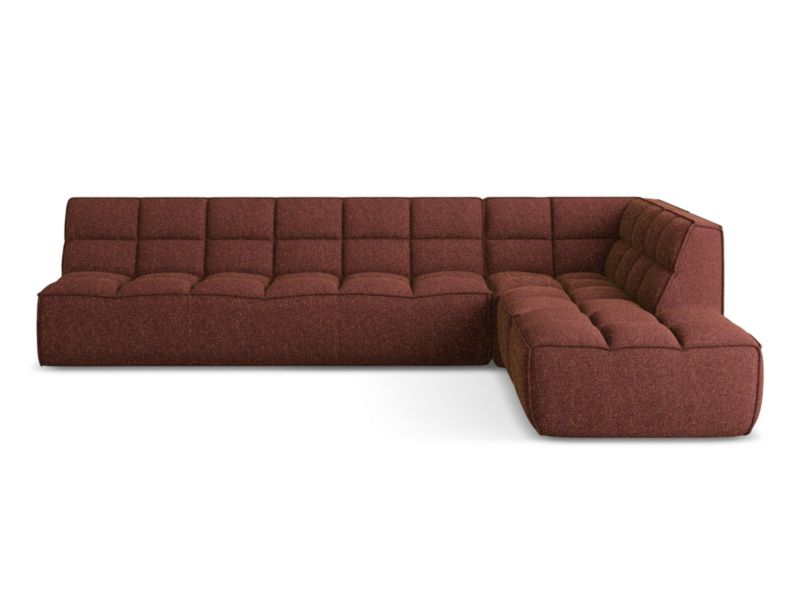 Narożnik uniwersalny Makamii Kalai z tkaniny strukturalnej 308x258 cm burgundowy 1 szt.