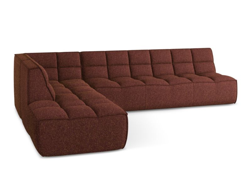 Narożnik uniwersalny Makamii Kalai z tkaniny strukturalnej 308x258 cm burgundowy 1 szt.