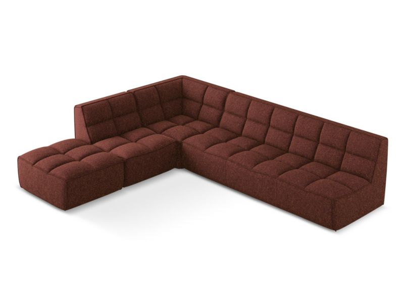 Narożnik uniwersalny Makamii Kalai z tkaniny strukturalnej 308x258 cm burgundowy 1 szt.