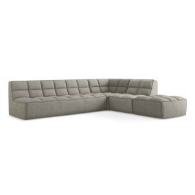 Narożnik uniwersalny Makamii Kalai z tkaniny strukturalnej 308x258 cm ciemny beż 1 szt.