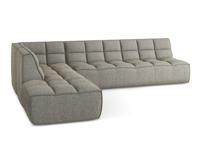 Narożnik uniwersalny Makamii Kalai z tkaniny strukturalnej 308x258 cm ciemny beż 1 szt.