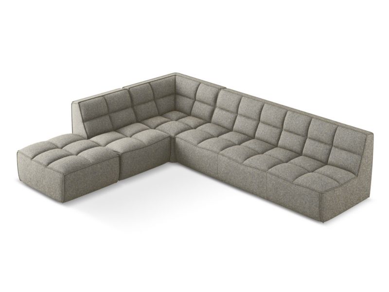 Narożnik uniwersalny Makamii Kalai z tkaniny strukturalnej 308x258 cm ciemny beż 1 szt.