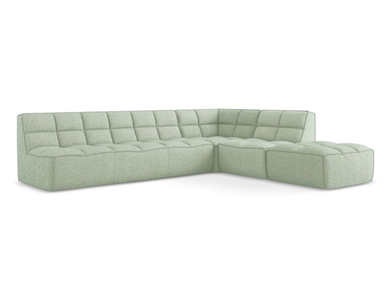 Narożnik uniwersalny Makamii Kalai z tkaniny strukturalnej 308x258 cm jasnozielony 1 szt.