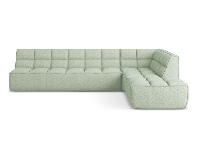 Narożnik uniwersalny Makamii Kalai z tkaniny strukturalnej 308x258 cm jasnozielony 1 szt.