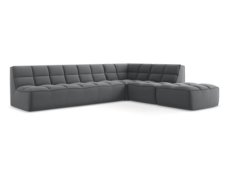 Narożnik uniwersalny Makamii Kalai z weluru 308x258 cm stalowy 1 szt.