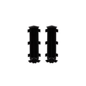 Narożnik wewnętrzny do listwy Cezar aluminiowej czarny mat 80mm PVC 1 kpl.
