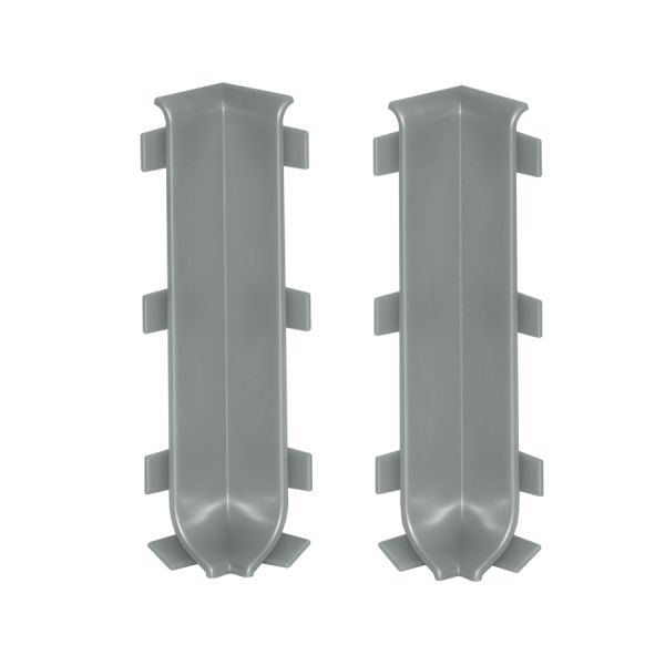 Narożnik wewnętrzny do listwy Cezar aluminiowej platyna elektro poler szczotkowany 10x80x0,5mm PVC 1 kpl.