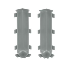 Narożnik wewnętrzny do listwy Cezar aluminiowej platyna elektro poler szczotkowany 10x80x0,5mm PVC 1 kpl.