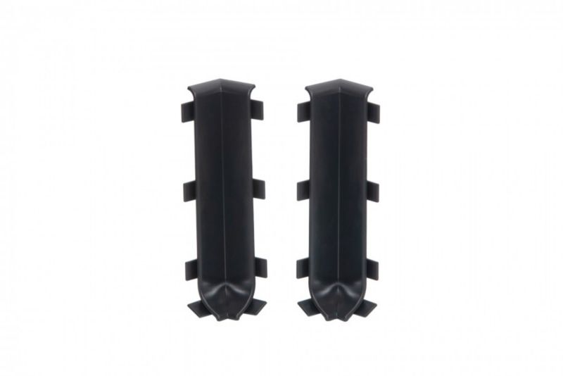 Narożnik wewnętrzny do listwy Cezar aluminiowej szary ciemny mat 80mm PVC 1 kpl.