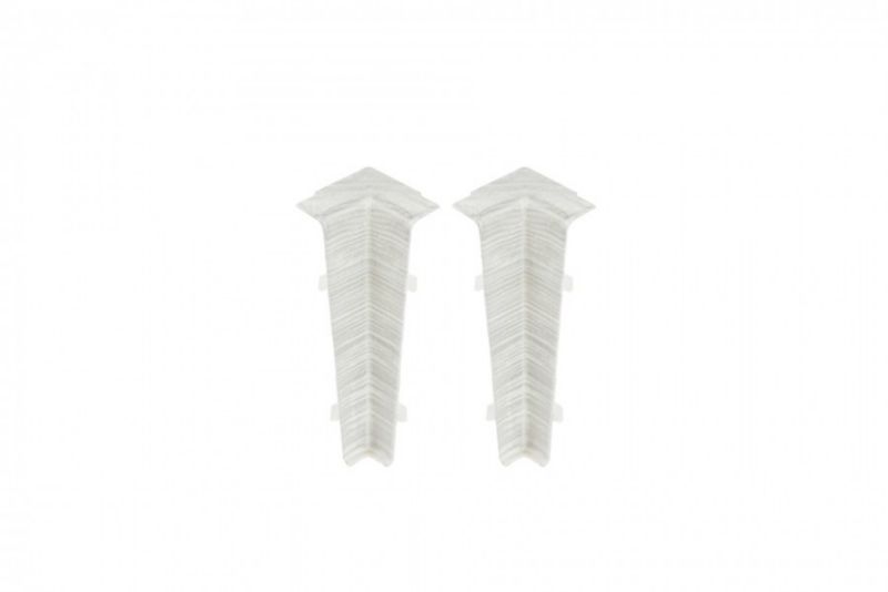 Narożnik wewnętrzny do listwy Cezar Hi Line Aluminium Szczotkowane białe mat 22x75x20mm PVC 1 kpl.