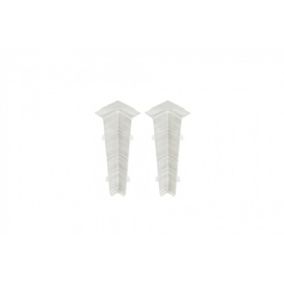 Narożnik wewnętrzny do listwy Cezar Hi Line Aluminium Szczotkowane białe mat 22x75x20mm PVC 1 kpl.