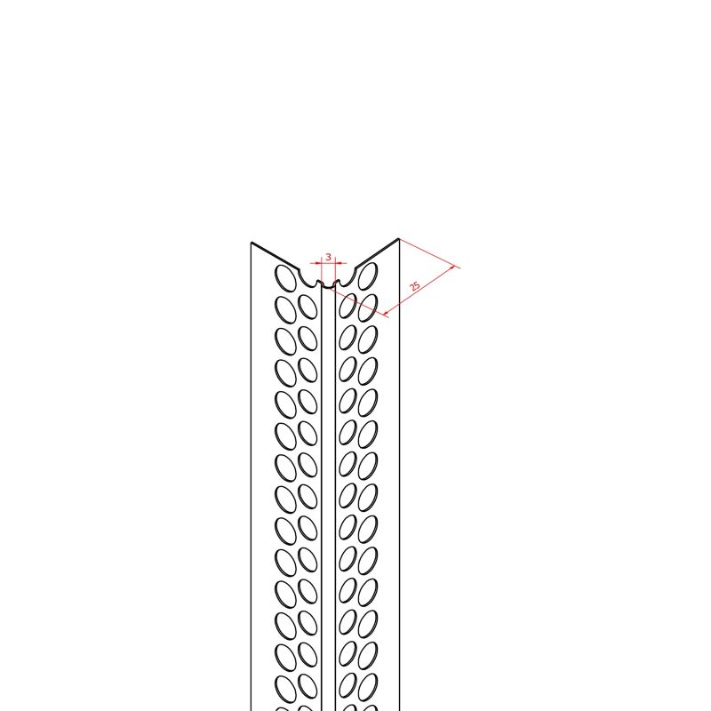 Narożnik aluminiowy 25 x 25 cm 2,5 mb
