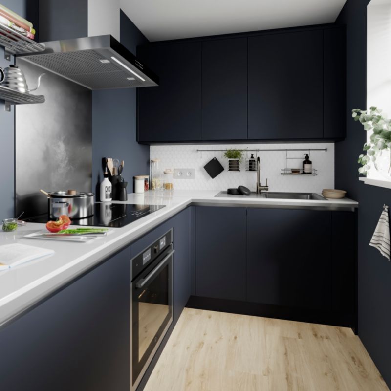 Narożnik zewnętrzny podblatowy GoodHome Innovo 90° stal szczotkowana