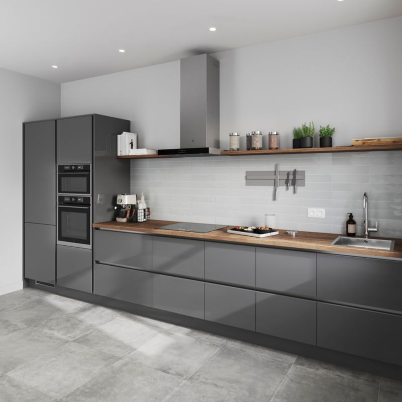 Narożnik zewnętrzny podblatowy GoodHome Innovo 90° stal szczotkowana