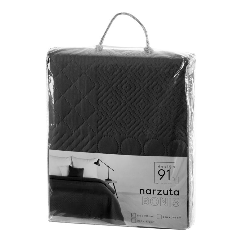 Narzuta BONI/5 Eurofirany 170x210 czarna patchwork dekoracyjna miękka 1 szt.