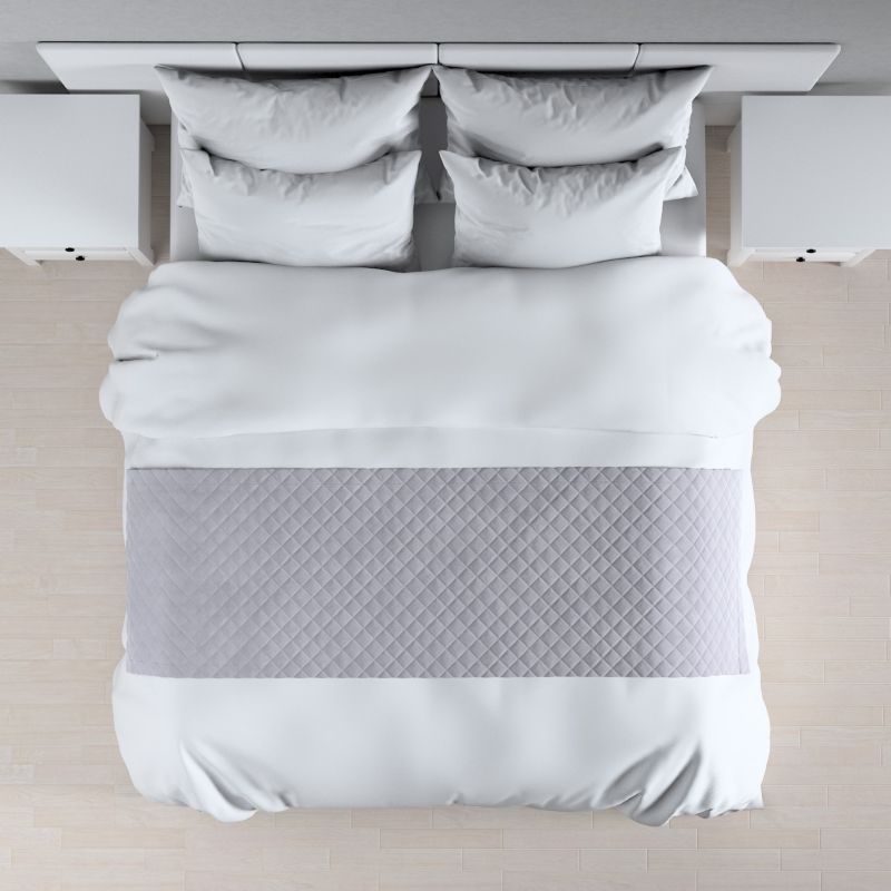 Narzuta hotelowa bieżnik Velvet 60x200cm Dekoria 200x60cm srebrzysty szary 1 szt.