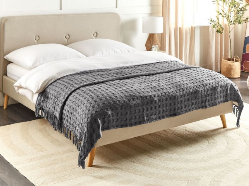 Narzuta na łóżko Bere Bawełna 200 x 220 cm Ciemnoszary 1 szt.
