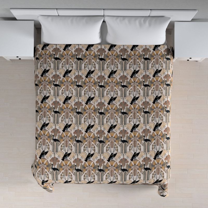 Narzuta pikowana w pasy Dekoria 100 x 160 cm abstrakcyjny beżowo-brązowy wzór 1 szt.