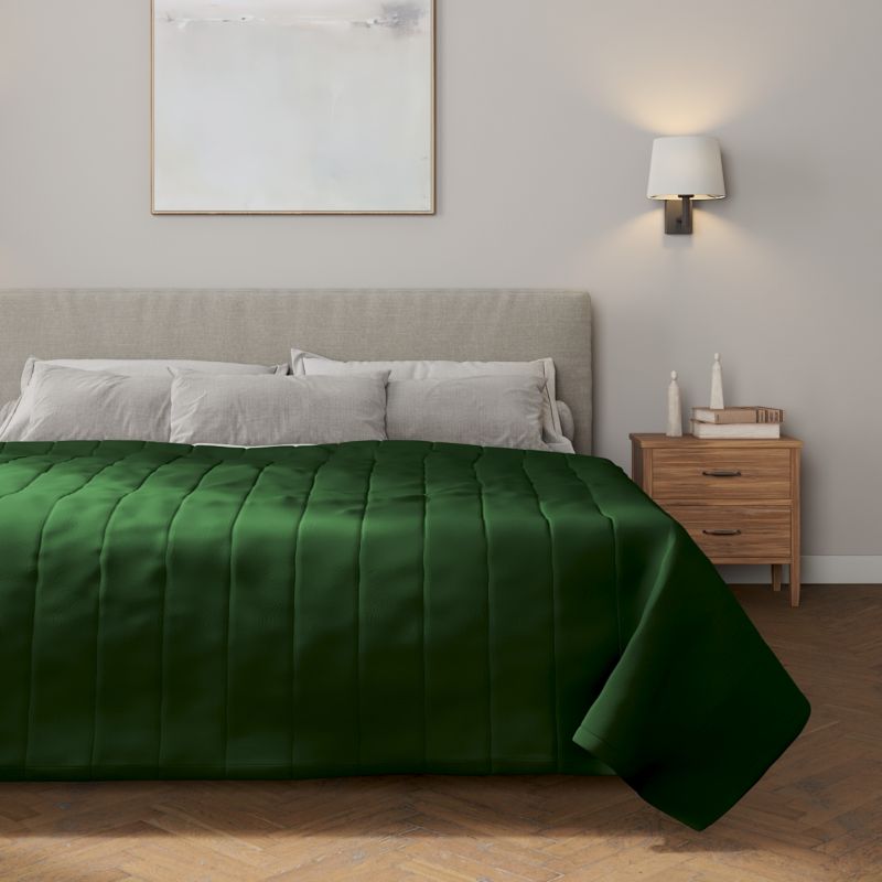 Narzuta pikowana w pasy Dekoria 100 x 160 cm zielony 1 szt.