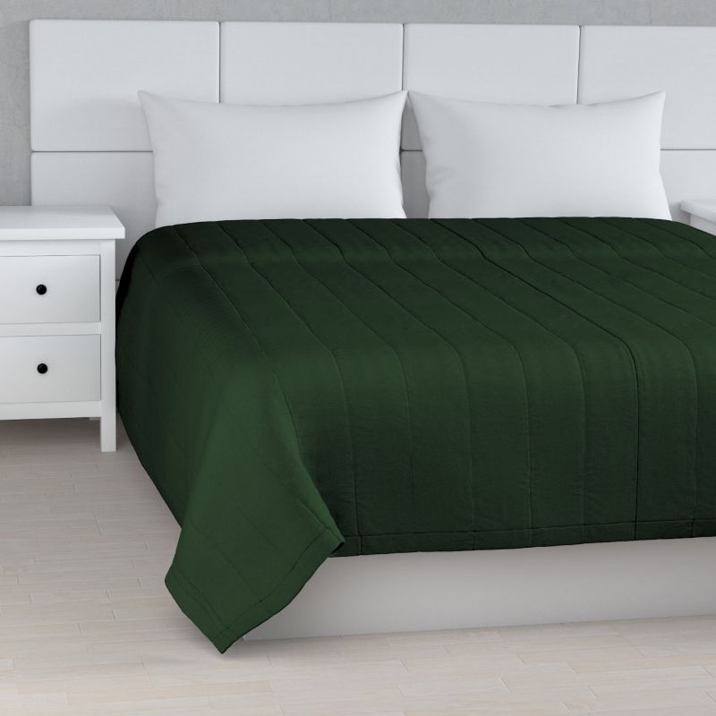 Narzuta pikowana w pasy Dekoria 100 x 160 cm zielony 1 szt.
