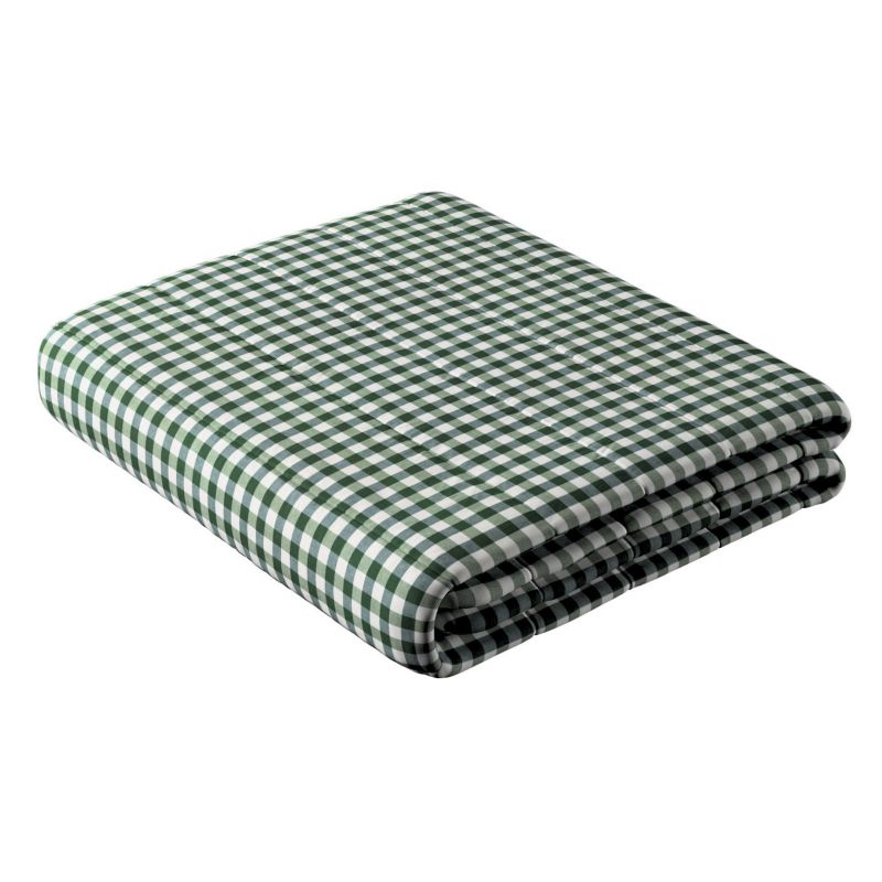 Narzuta pikowana w pasy Dekoria 130 x 210 cm zielono-biała kratka (1,5x1,5cm) 1 szt.