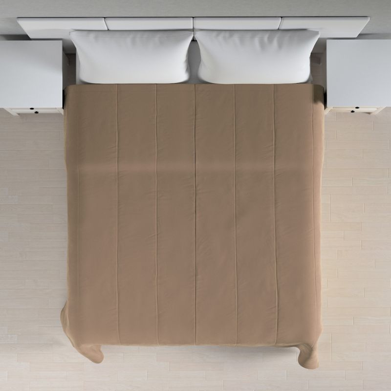 Narzuta pikowana w pasy Velvet Dekoria 170 x 210 cm beżowy 1 szt.