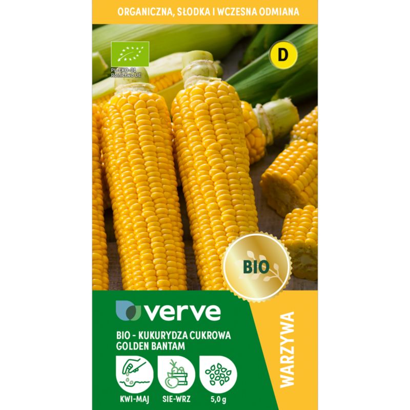 Nasiona Bio kukurydza Golden Bantam Verve