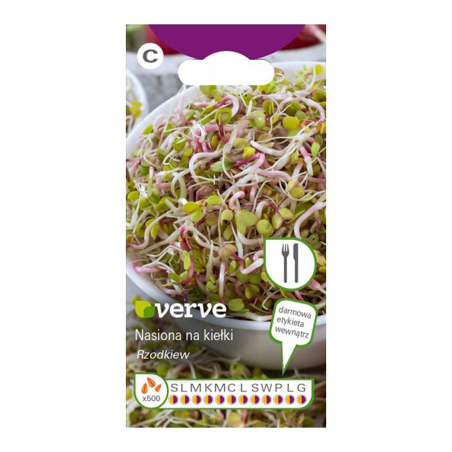 Nasiona nasiona na kiełki rzodkiew Verve